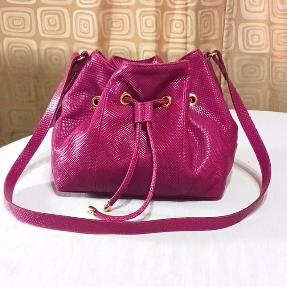 Lauren Merkin Patent eather Snake Embossed Shoulder Bag - Picture 1 of 12